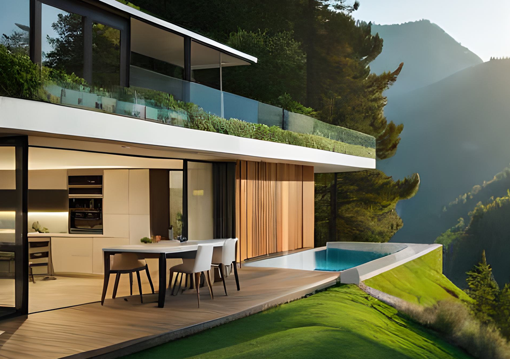 Bonita terraza de una casa en Valle de Bravo